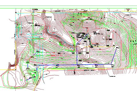 Contour map of the First Free Church Site