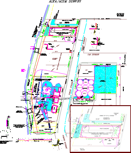 ALTA survey blueprint for Piggy's Restaurant